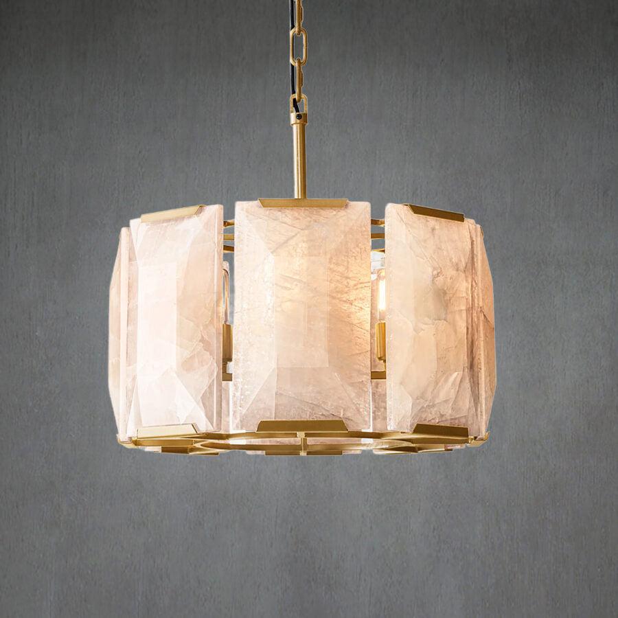 Harlew Calcite Round Chandelier 19"31''43''60'' - GILDLAMPS
