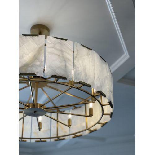 Harlew Calcite Round Chandelier 19"31''43''60'' - GILDLAMPS