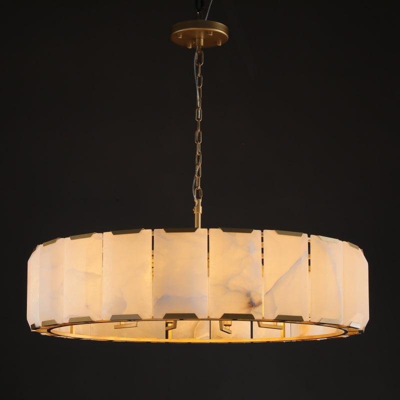 Harlew Calcite Round Chandelier 19"31''43''60'' - GILDLAMPS