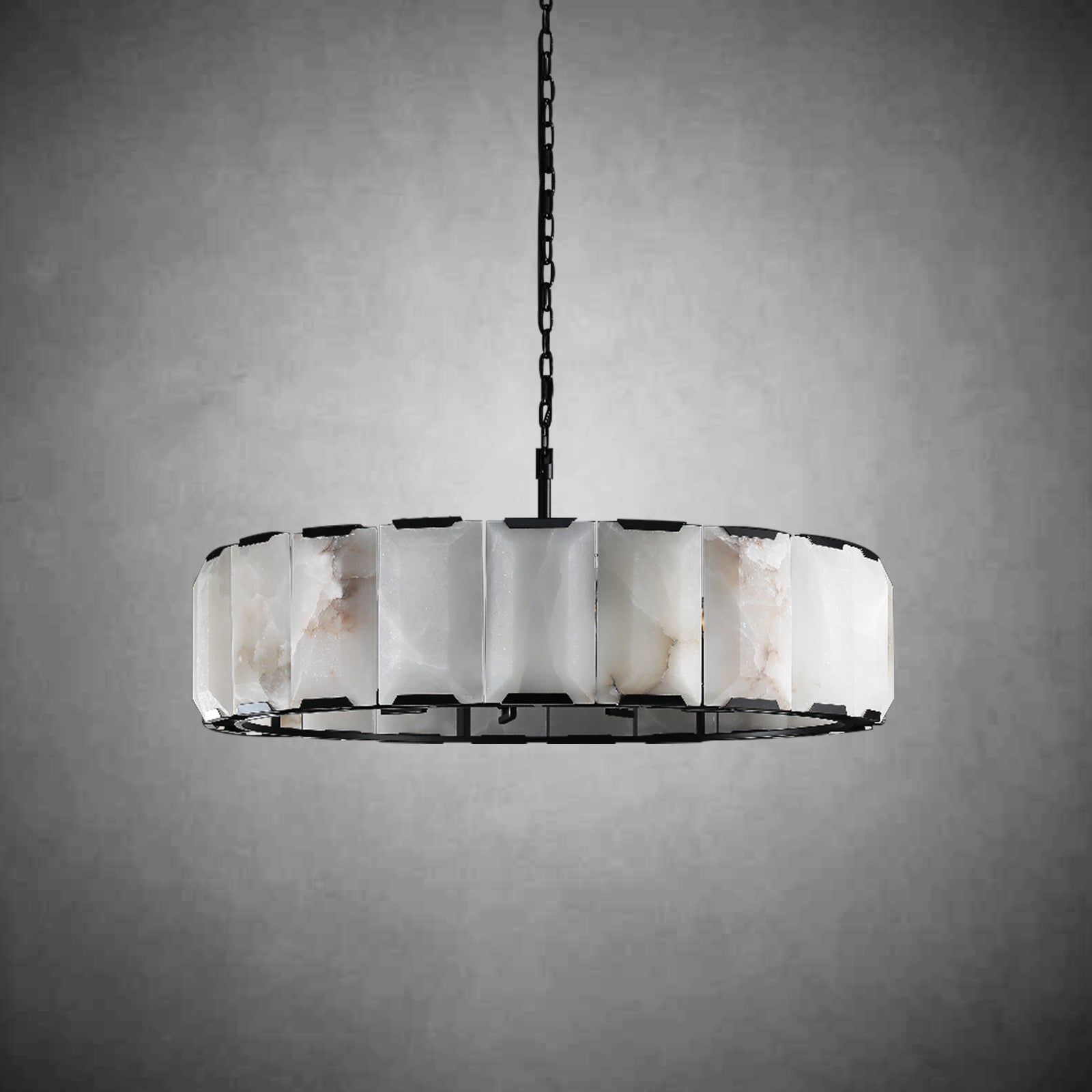 Harlew Calcite Round Chandelier 19"31''43''60'' - GILDLAMPS