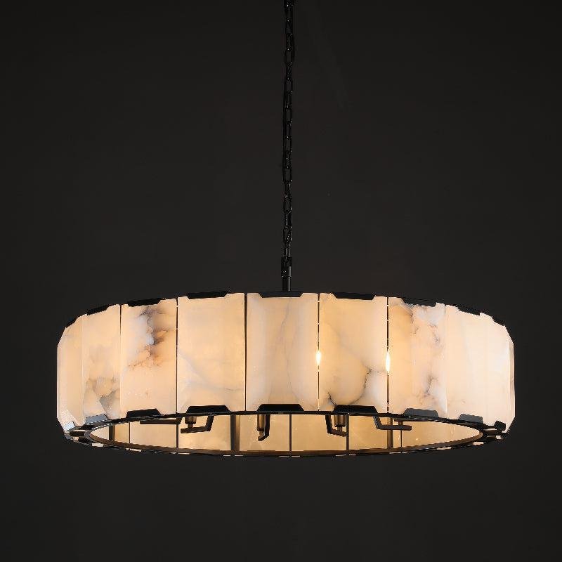 Harlew Calcite Round Chandelier 19"31''43''60'' - GILDLAMPS
