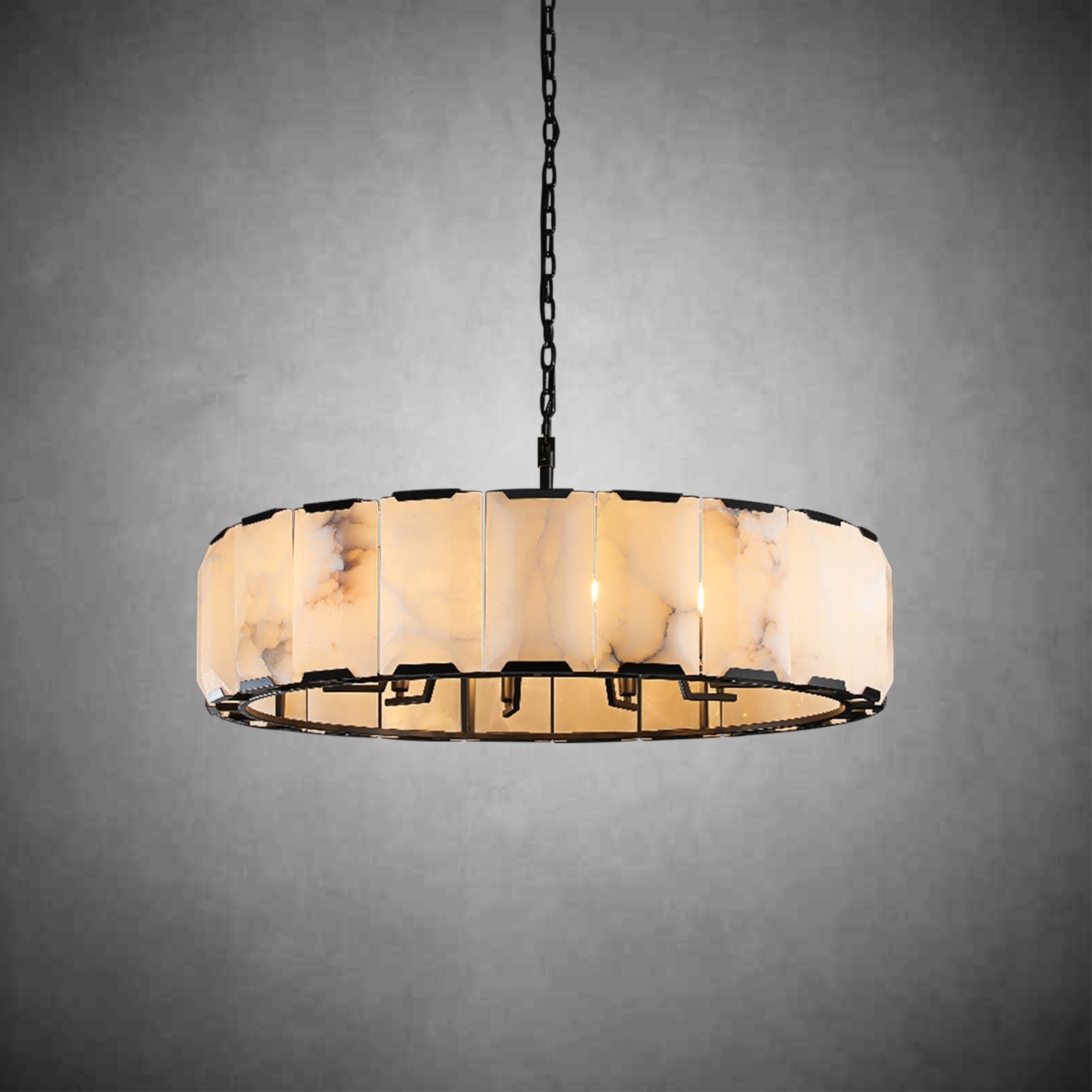 Harlew Calcite Round Chandelier 19"31''43''60'' - GILDLAMPS