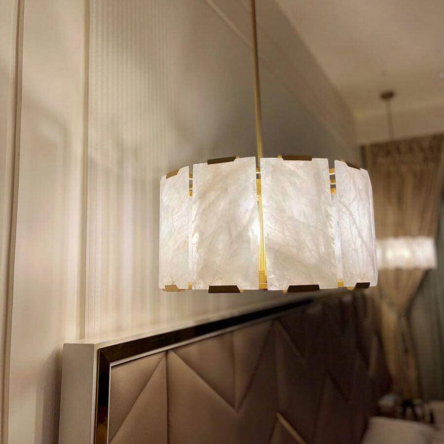 Harlew Calcite Round Chandelier 19"31''43''60'' - GILDLAMPS