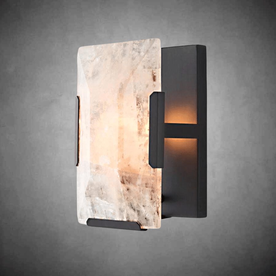 Harlew Calcite Short Wall Sconce - GILDLAMPS