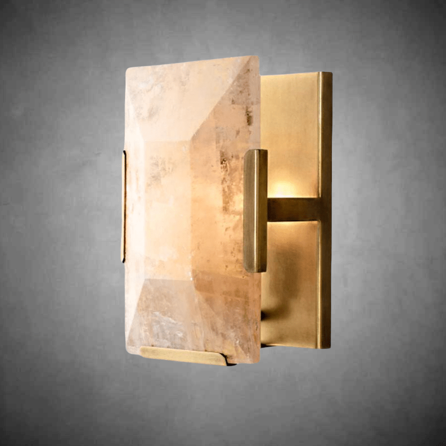 Harlew Calcite Short Wall Sconce - GILDLAMPS
