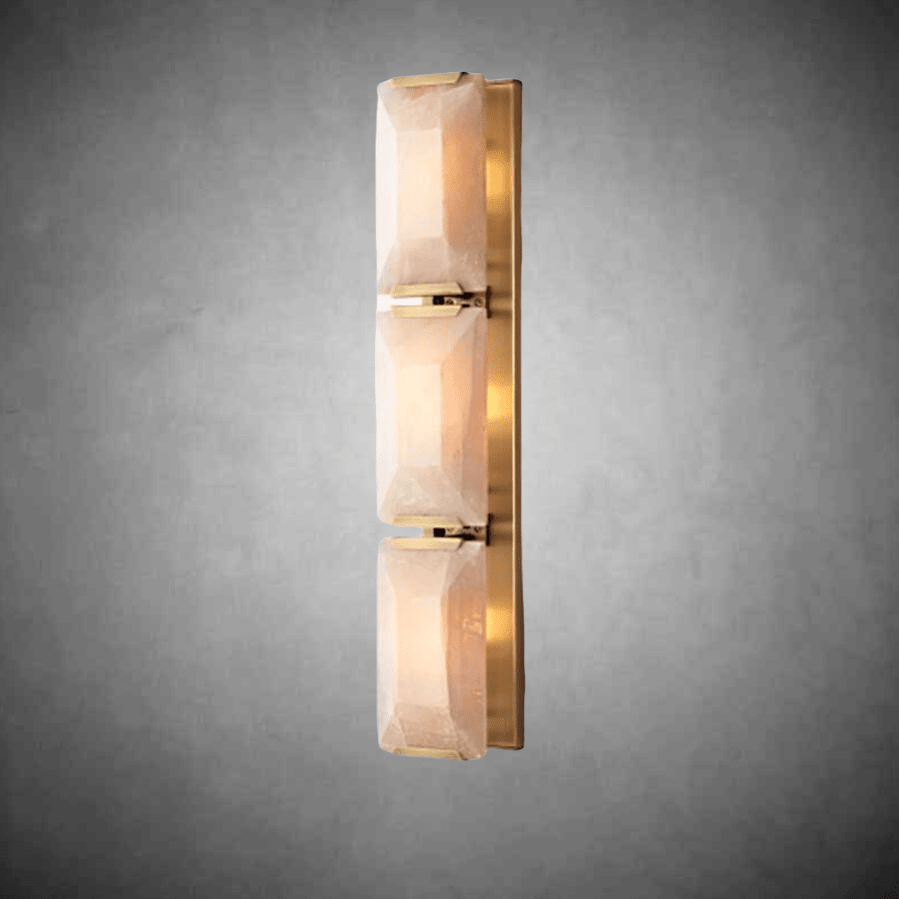 Harlew Calcite Triple Wall Sconce - GILDLAMPS