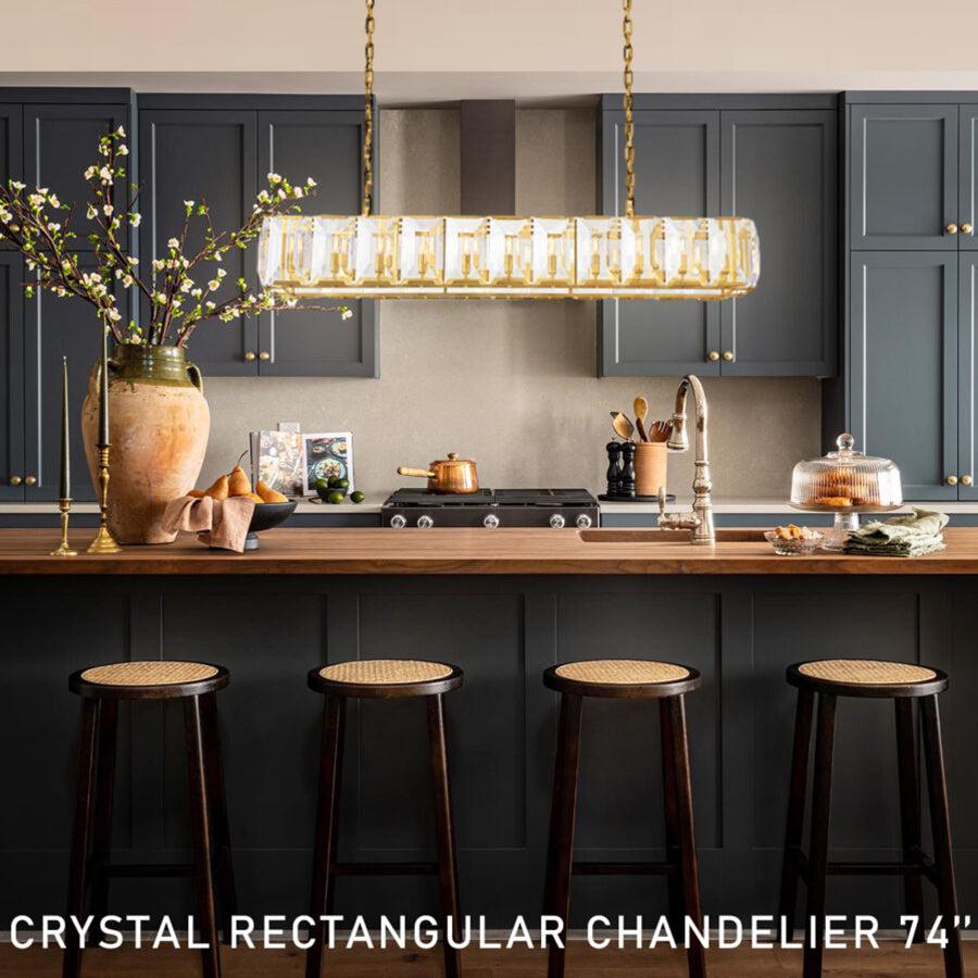 Harlew Crystal Rectangular Chandelier42''54''62''74" - GILDLAMPS