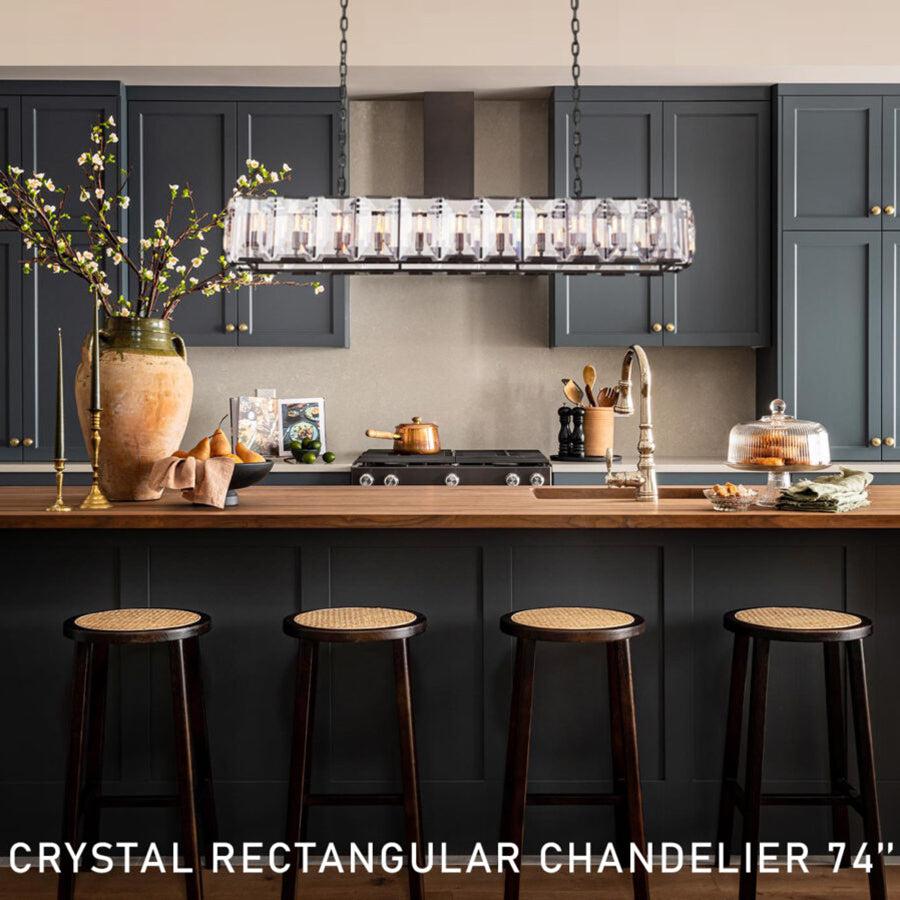 Harlew Crystal Rectangular Chandelier42''54''62''74" - GILDLAMPS