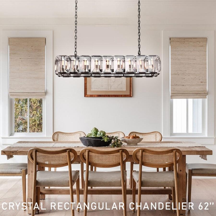 Harlew Crystal Rectangular Chandelier42''54''62''74" - GILDLAMPS