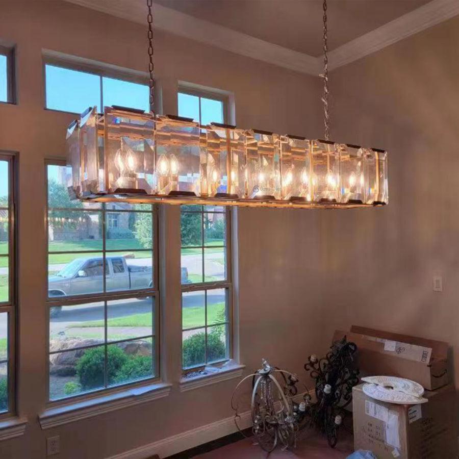 Harlew Crystal Rectangular Chandelier42''54''62''74" - GILDLAMPS