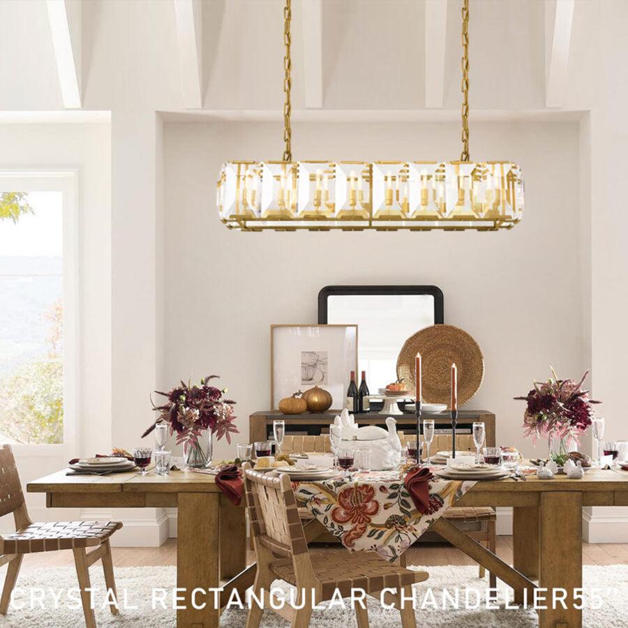 Harlew Crystal Rectangular Chandelier42''54''62''74" - GILDLAMPS