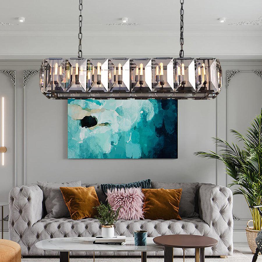 Harlew Crystal Rectangular Chandelier42''54''62''74" - GILDLAMPS