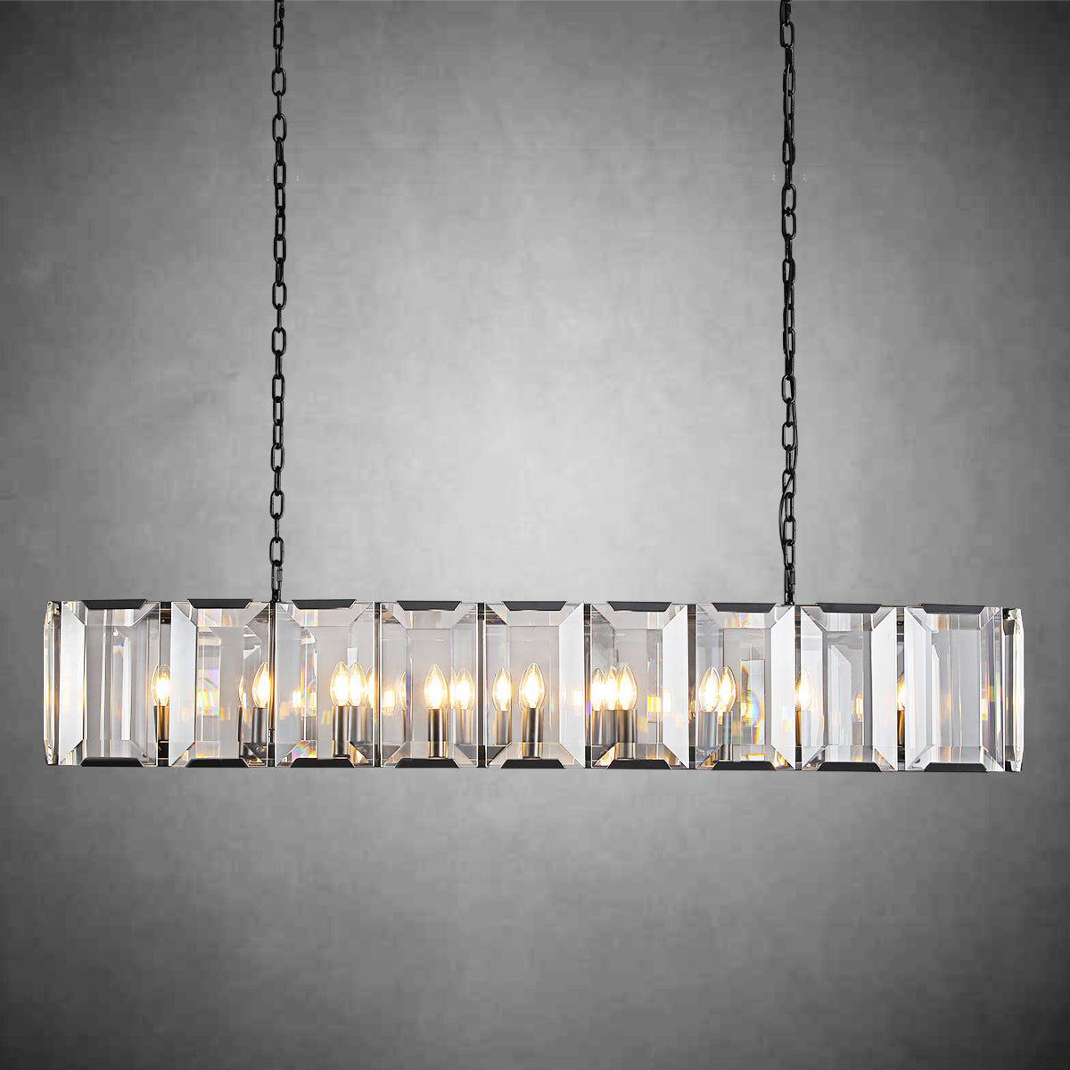Harlew Crystal Rectangular Chandelier42''54''62''74" - GILDLAMPS