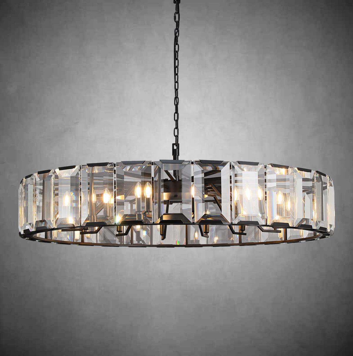 Harlew Crystal Round Chandelier 19''31''43''60'' - GILDLAMPS