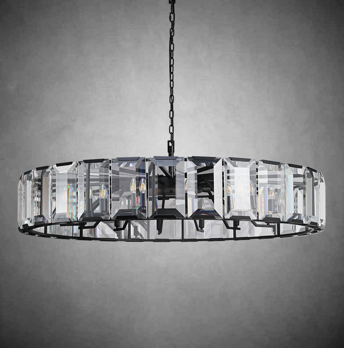 Harlew Crystal Round Chandelier 19''31''43''60'' - GILDLAMPS