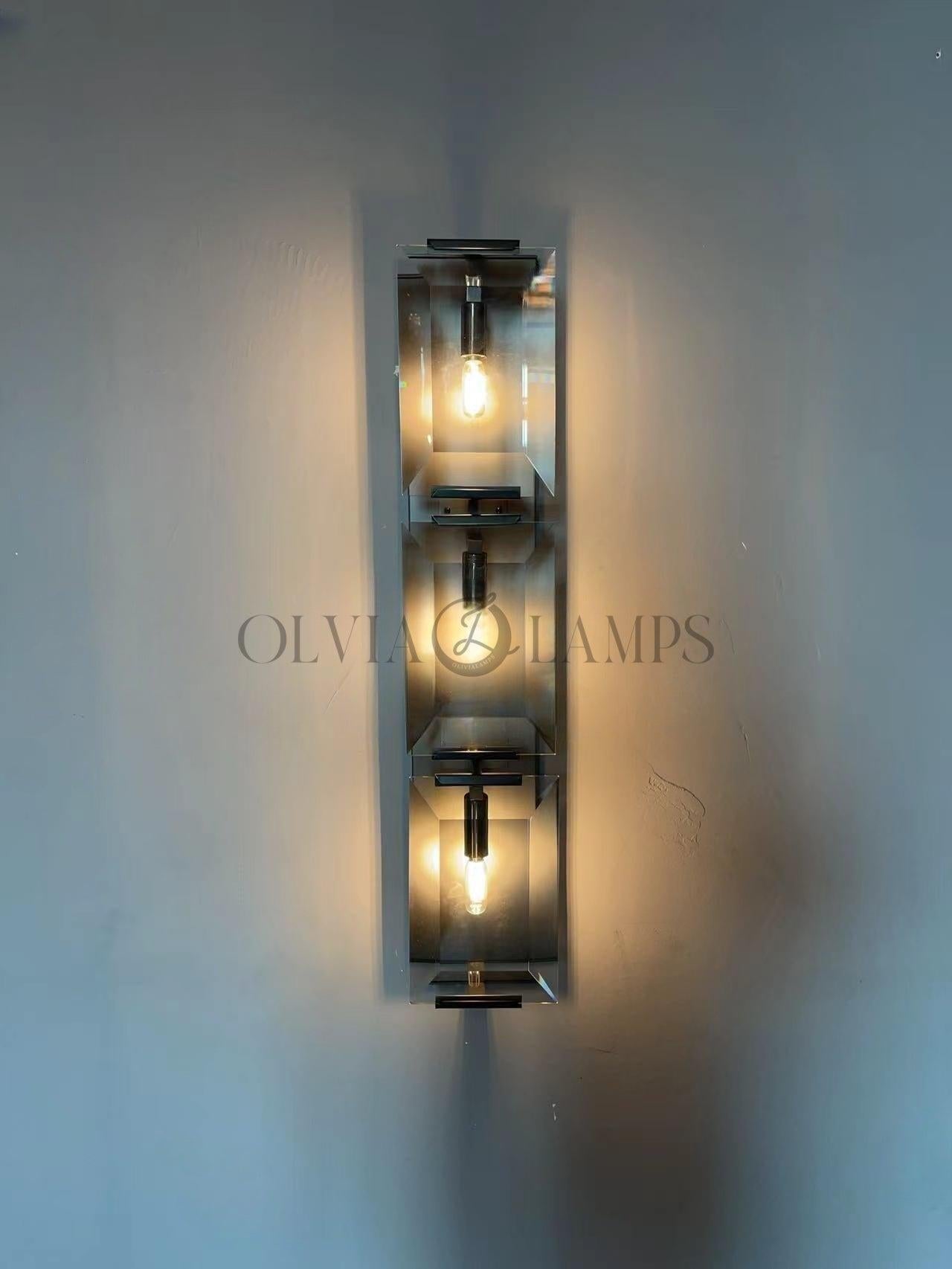 Harlew Crystal Triple Wall Lamp - GILDLAMPS