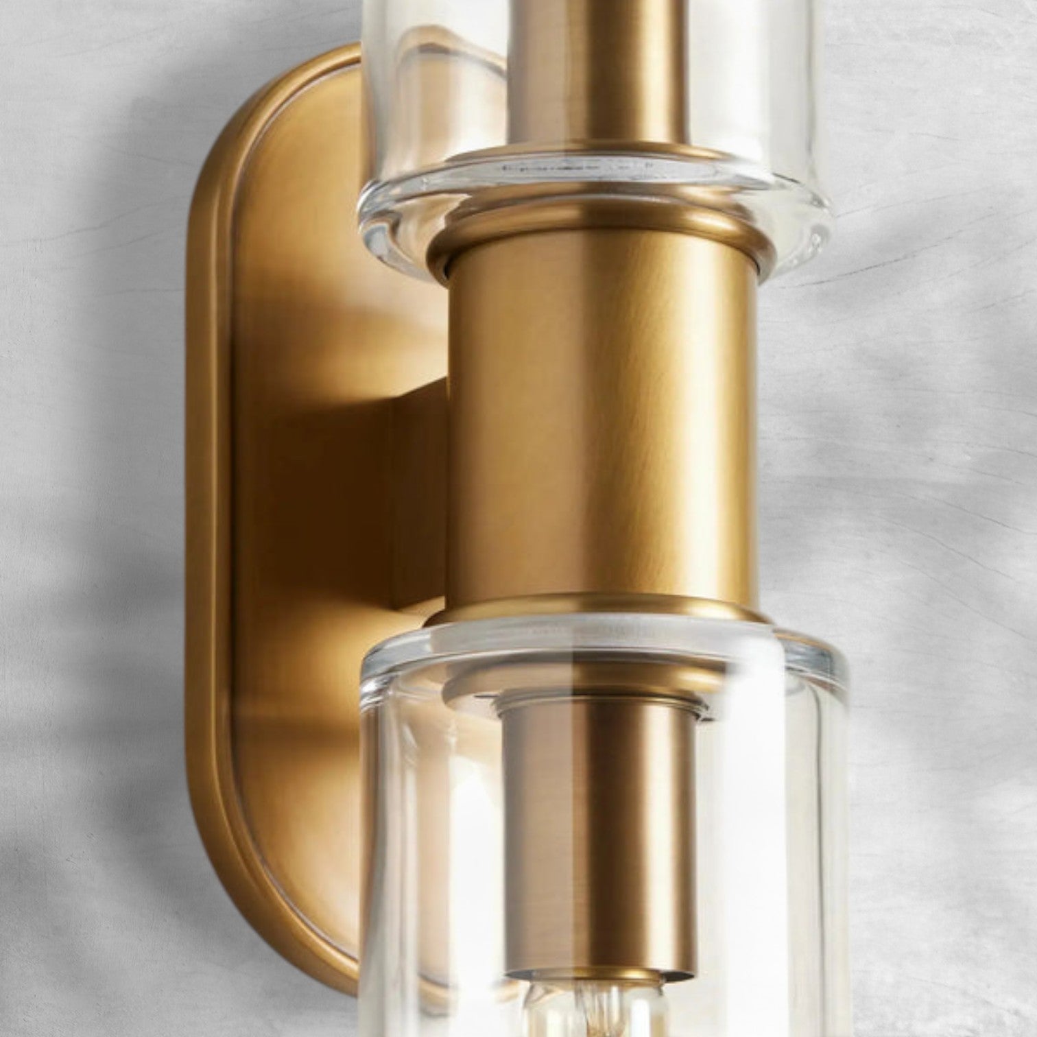 Harlin Clear Glass 2-Light Wall Sconce - GILDLAMPS