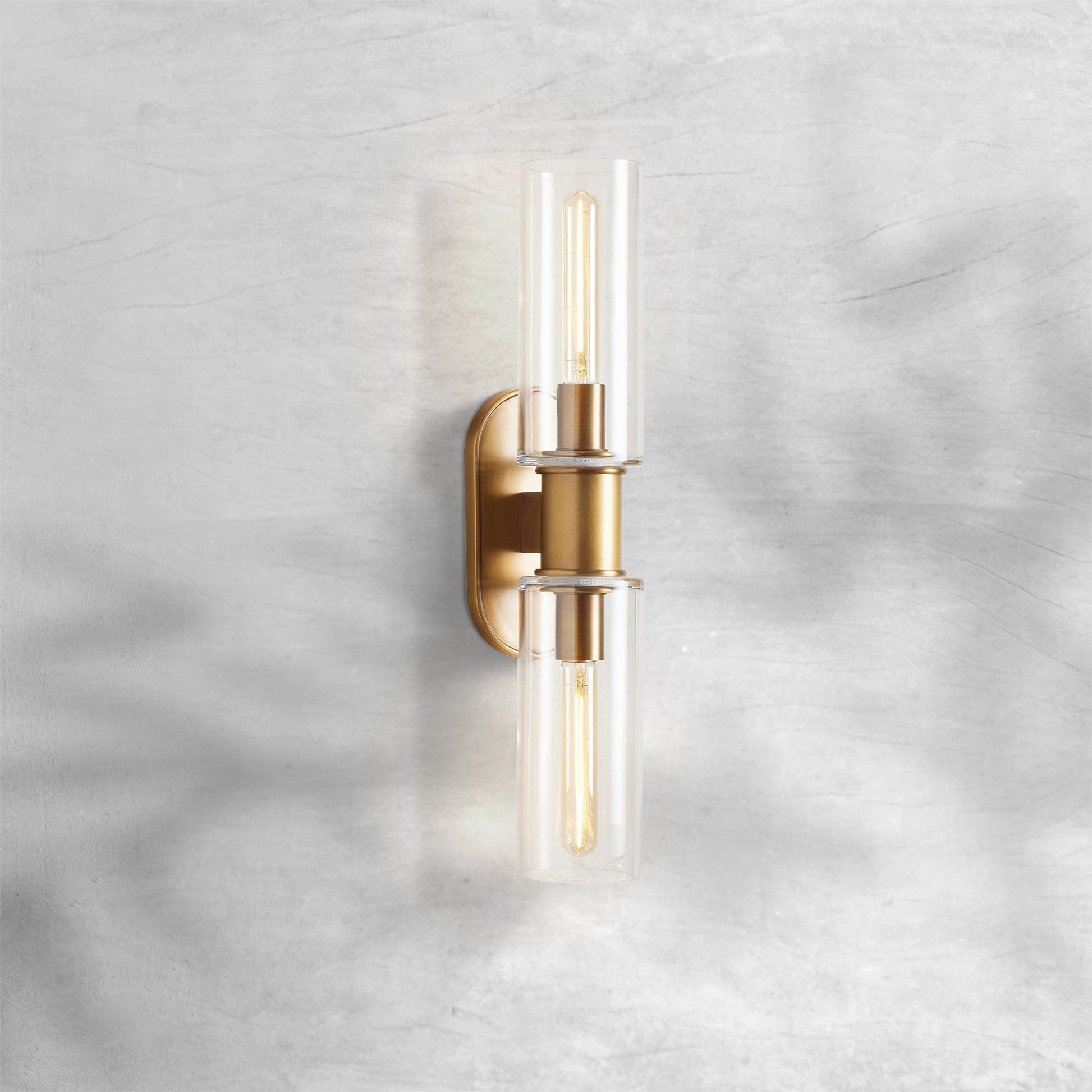 Harlin Clear Glass 2-Light Wall Sconce - GILDLAMPS