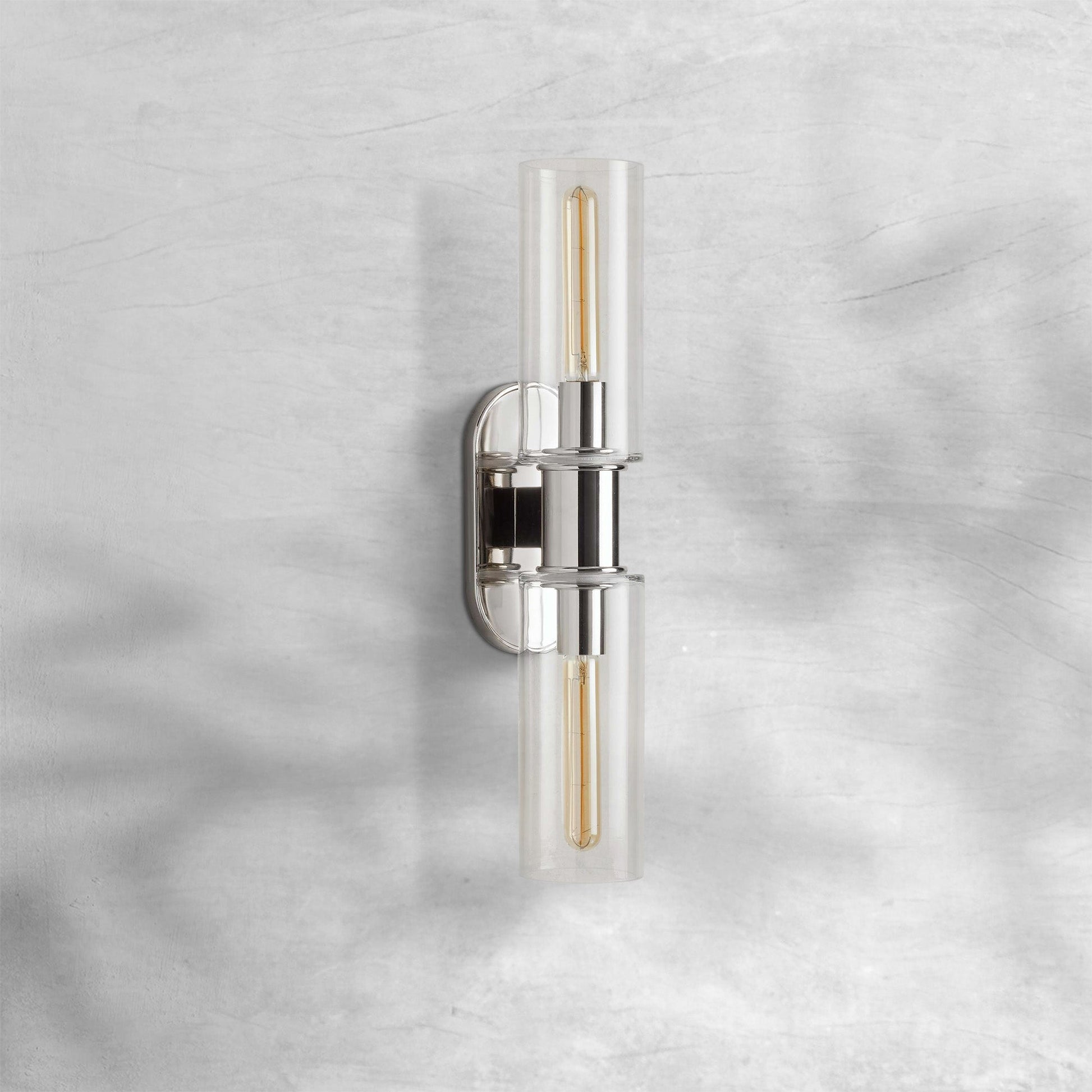 Harlin Clear Glass 2-Light Wall Sconce - GILDLAMPS