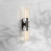 Harlin Clear Glass 2-Light Wall Sconce - GILDLAMPS