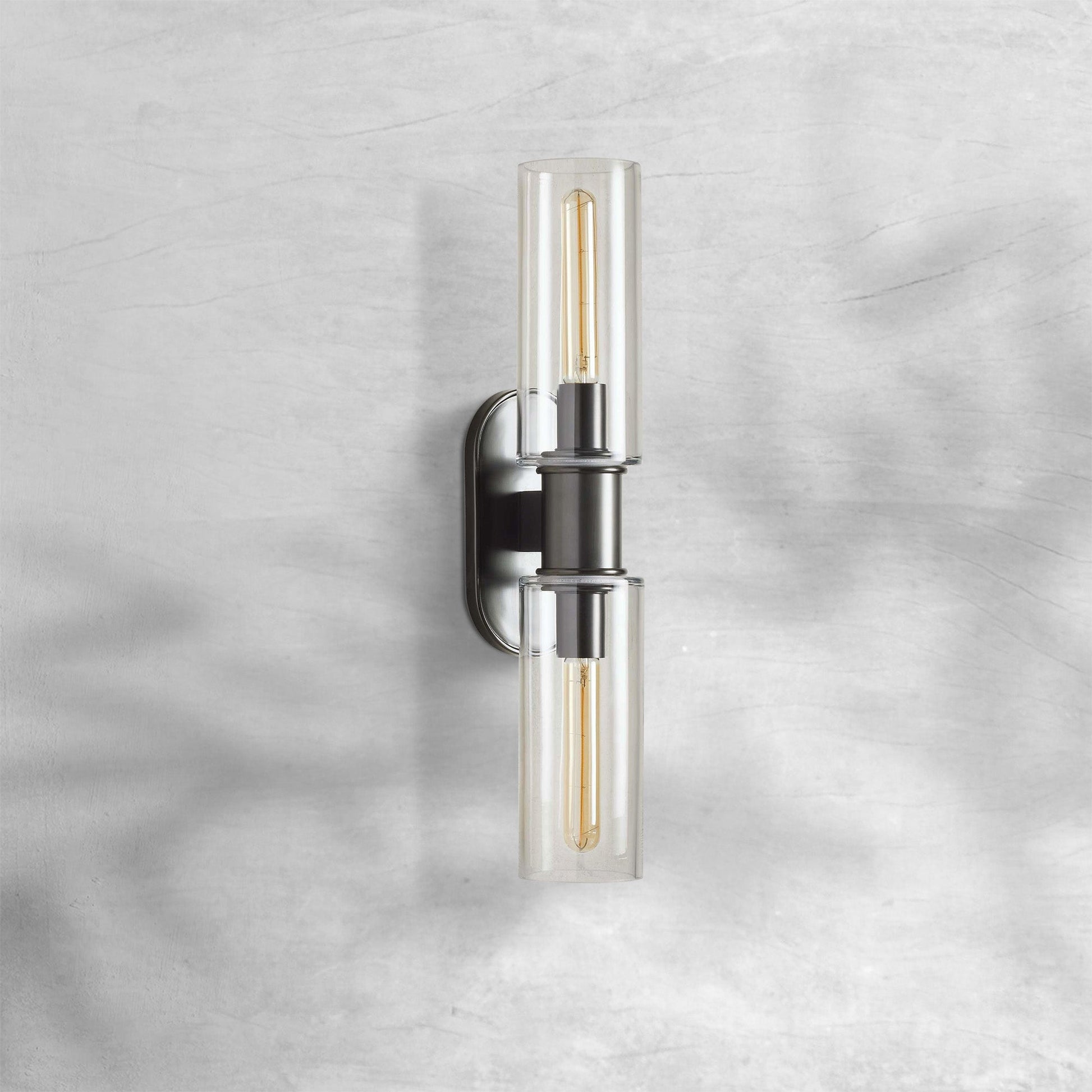 Harlin Clear Glass 2-Light Wall Sconce - GILDLAMPS
