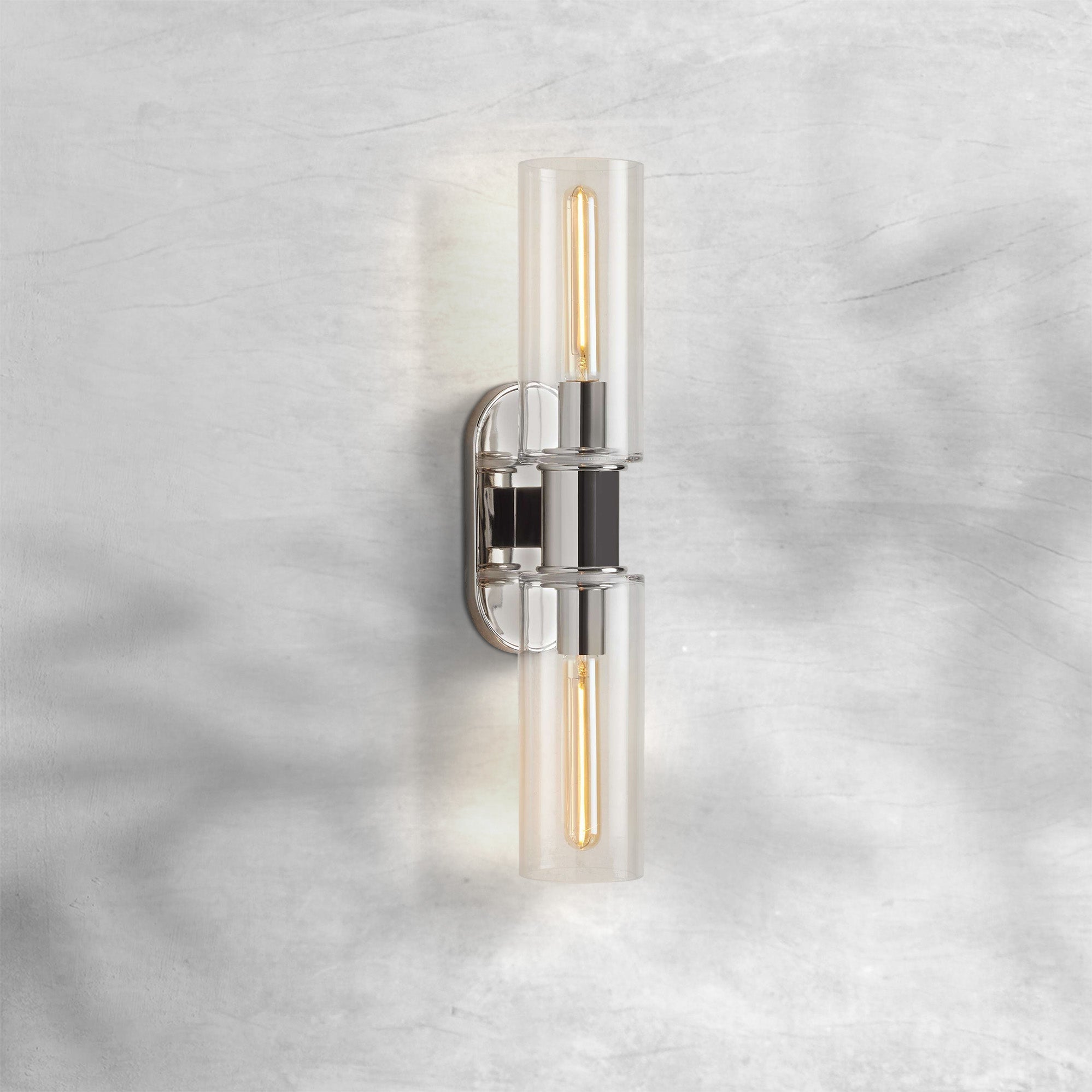 Harlin Clear Glass 2-Light Wall Sconce - GILDLAMPS
