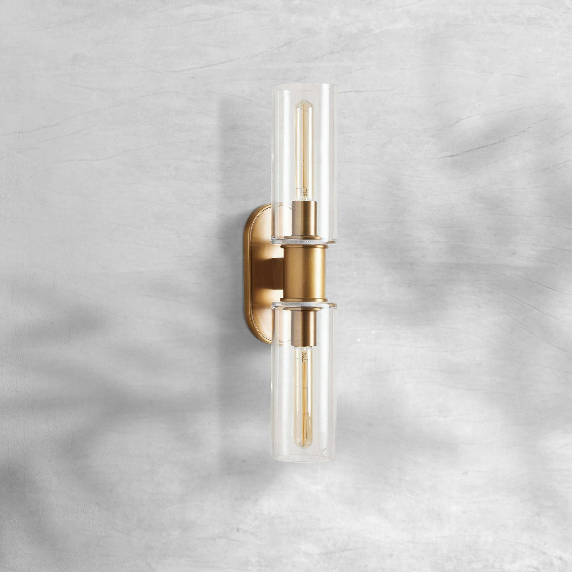 Harlin Clear Glass 2-Light Wall Sconce - GILDLAMPS