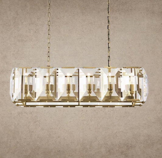 Harlow Crystal Rectangular Chandelier 42 inch, 54 inch, 62 inch, 74 inch - GILDLAMPS