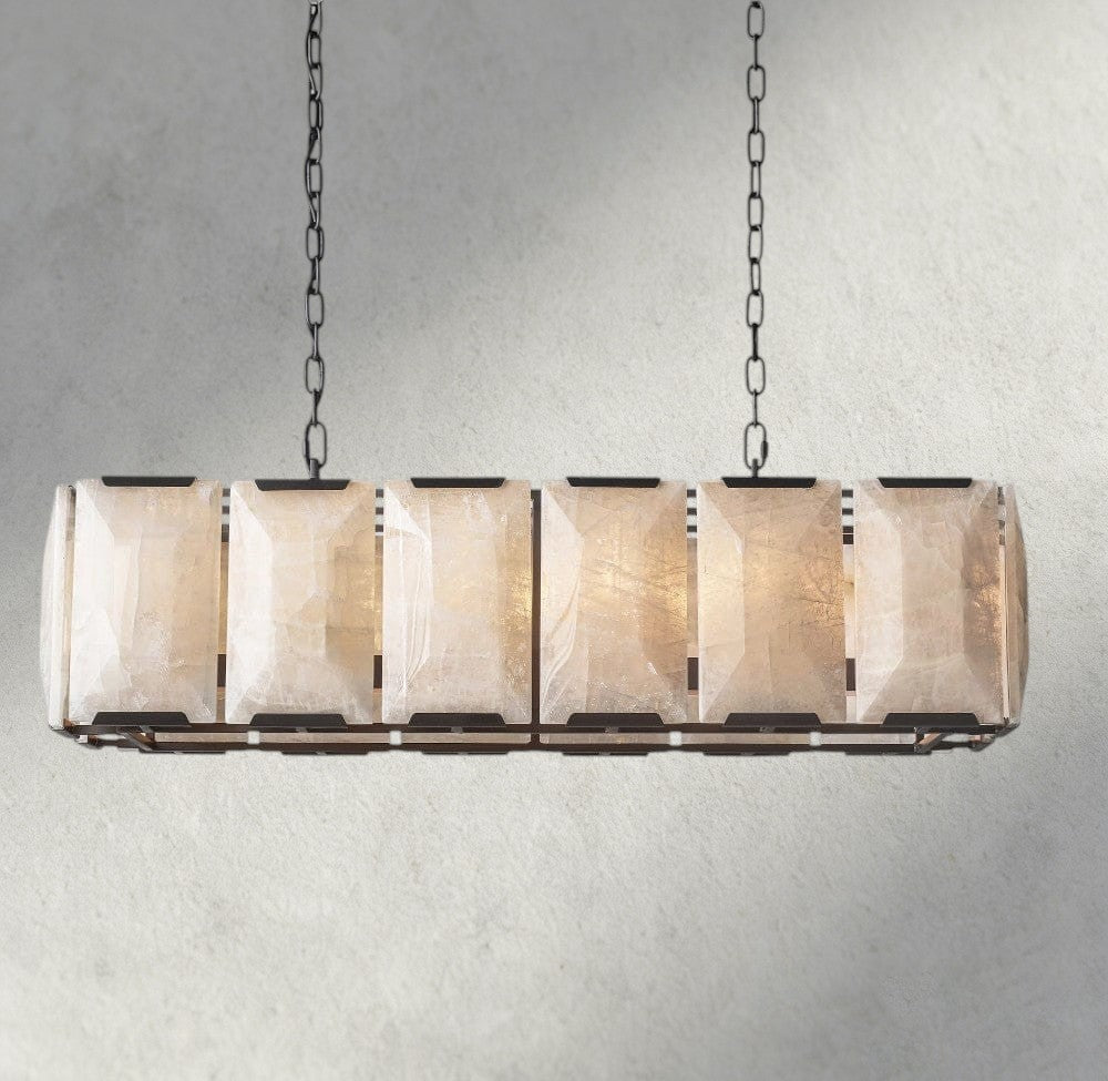 Hartley Calcite Rectangular Chandelier 42", 54", 62", 74" - GILDLAMPS