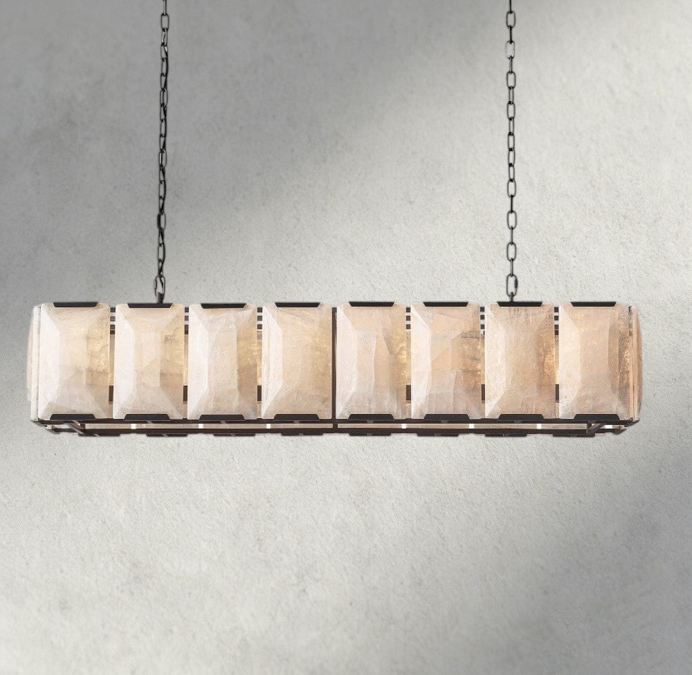 Hartley Calcite Rectangular Chandelier 42", 54", 62", 74" - GILDLAMPS