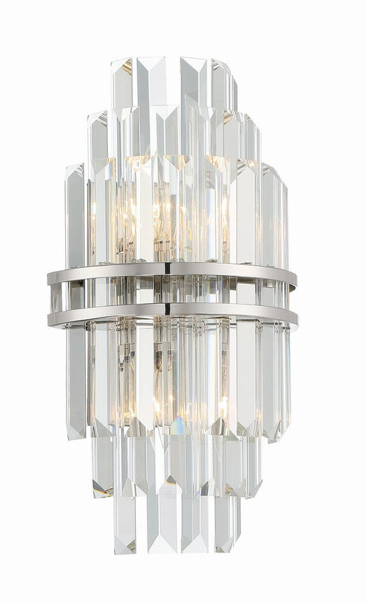 Hayes Crystal 2 Light Wall Sconce - GILDLAMPS