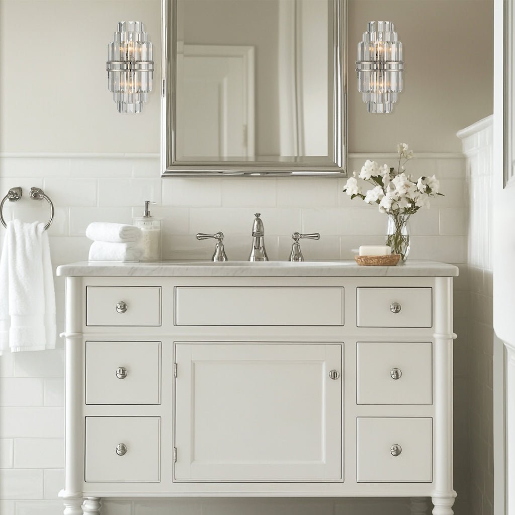 Hayes Crystal 2 Light Wall Sconce - GILDLAMPS
