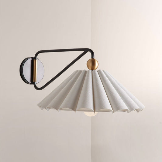 Hayes Pleated Linen Wall Sconce - GILDLAMPS