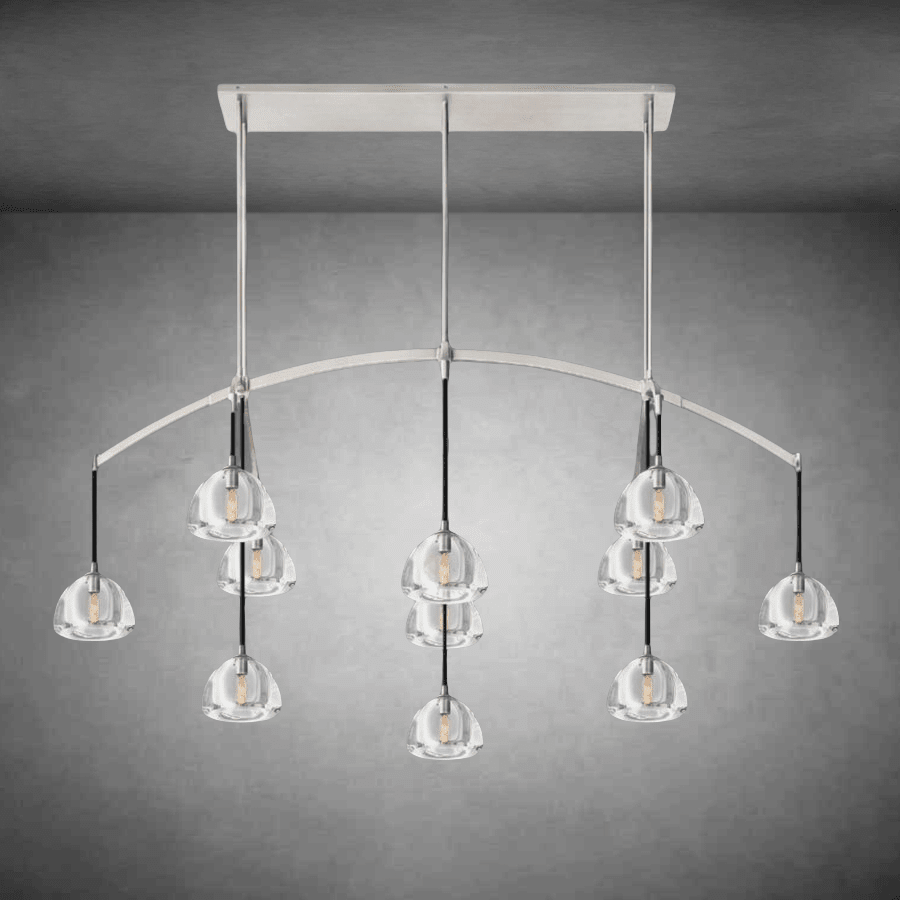 Hemispheae Modern Glass Linear Chandelier 54'' 72'' - GILDLAMPS