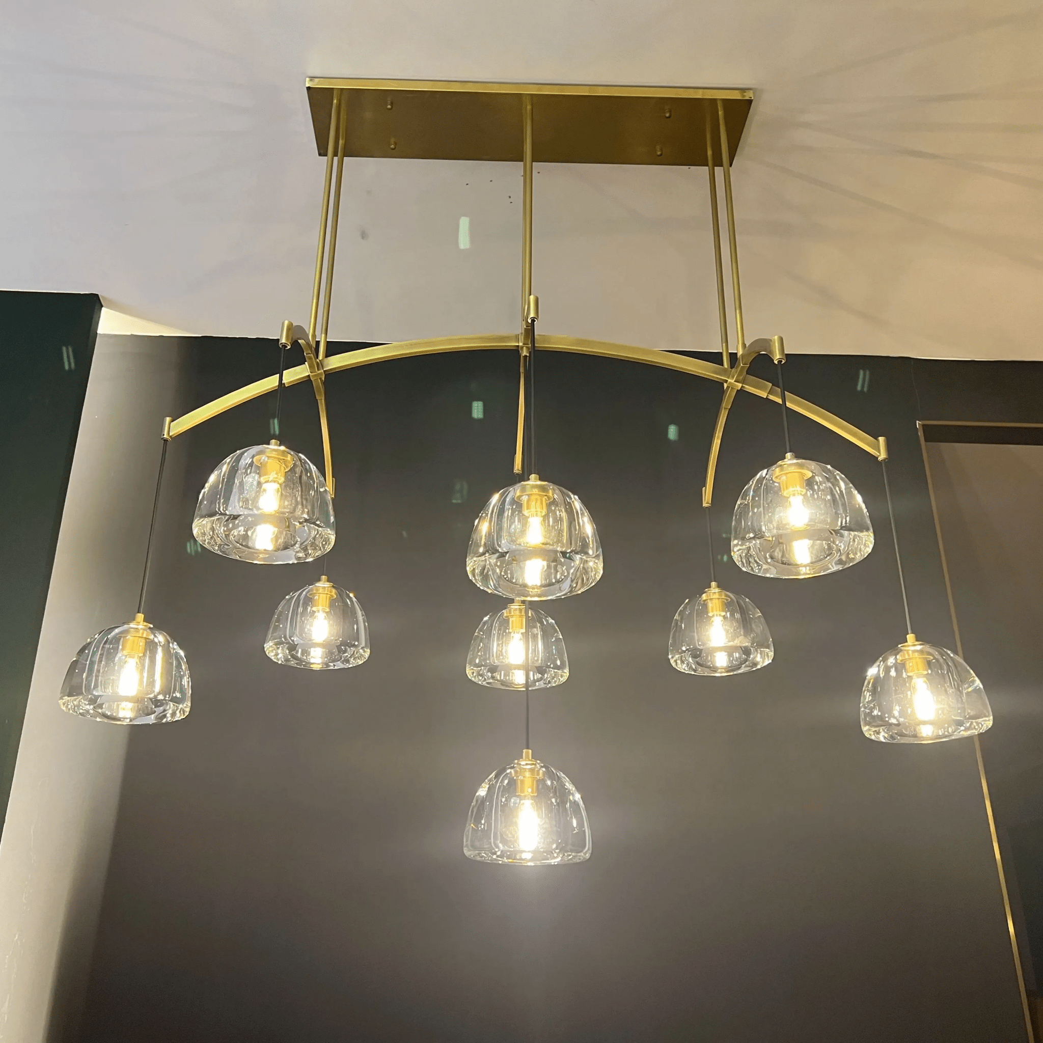 Hemispheae Modern Glass Linear Chandelier 54'' 72'' - GILDLAMPS