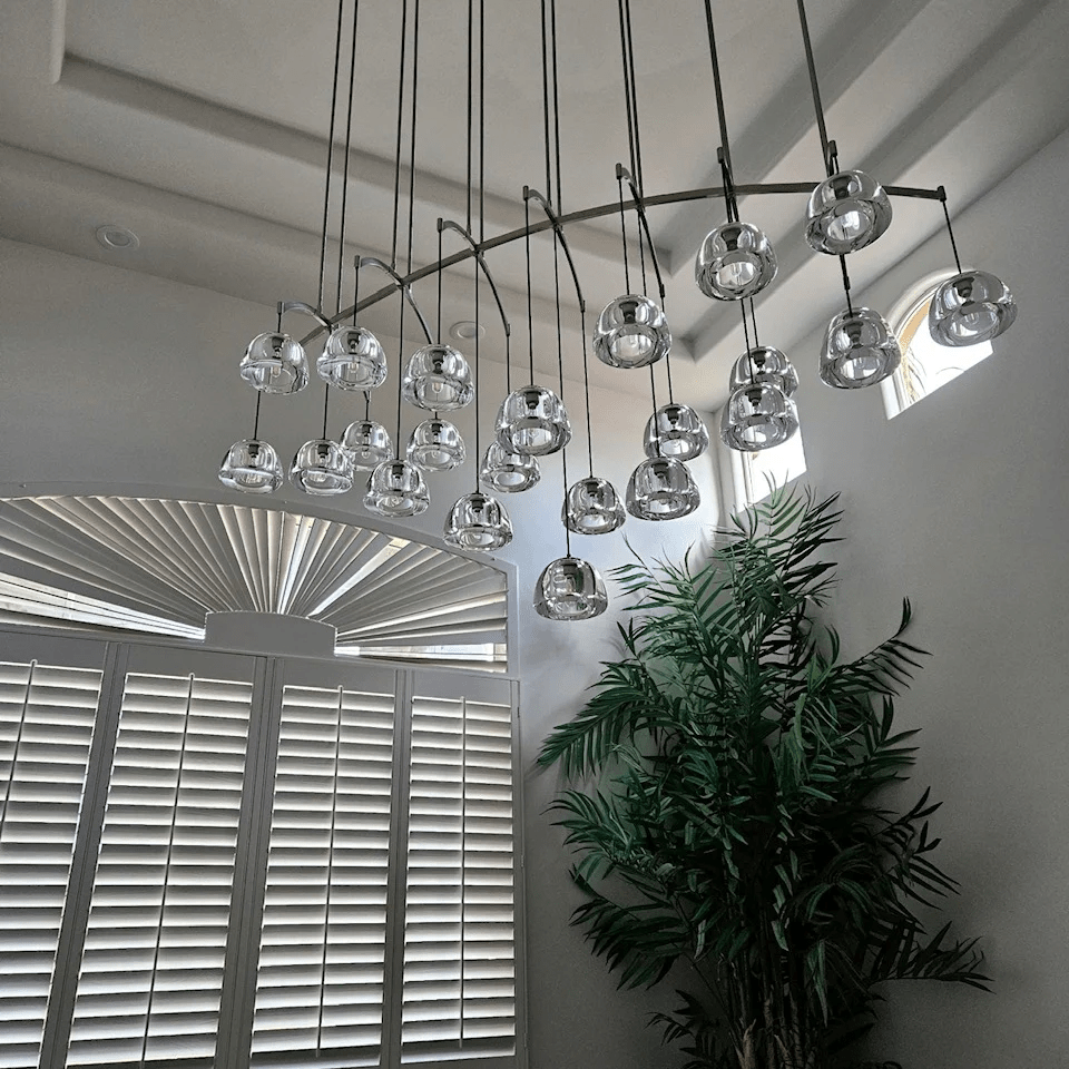 Hemispheae Modern Glass Linear Chandelier 54'' 72'' - GILDLAMPS