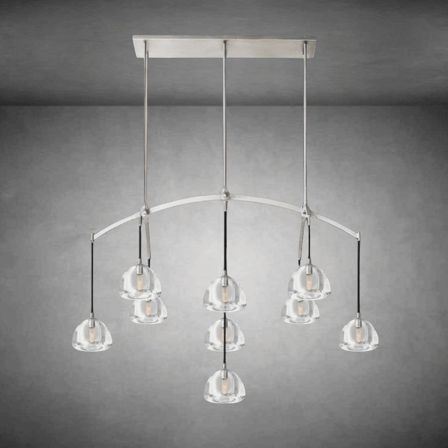 Hemispheae Modern Glass Linear Chandelier 54'' 72'' - GILDLAMPS