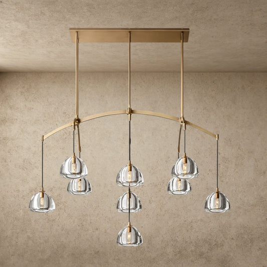 Hemisphere Linear Chandelier 54 inch, 72 inch - GILDLAMPS