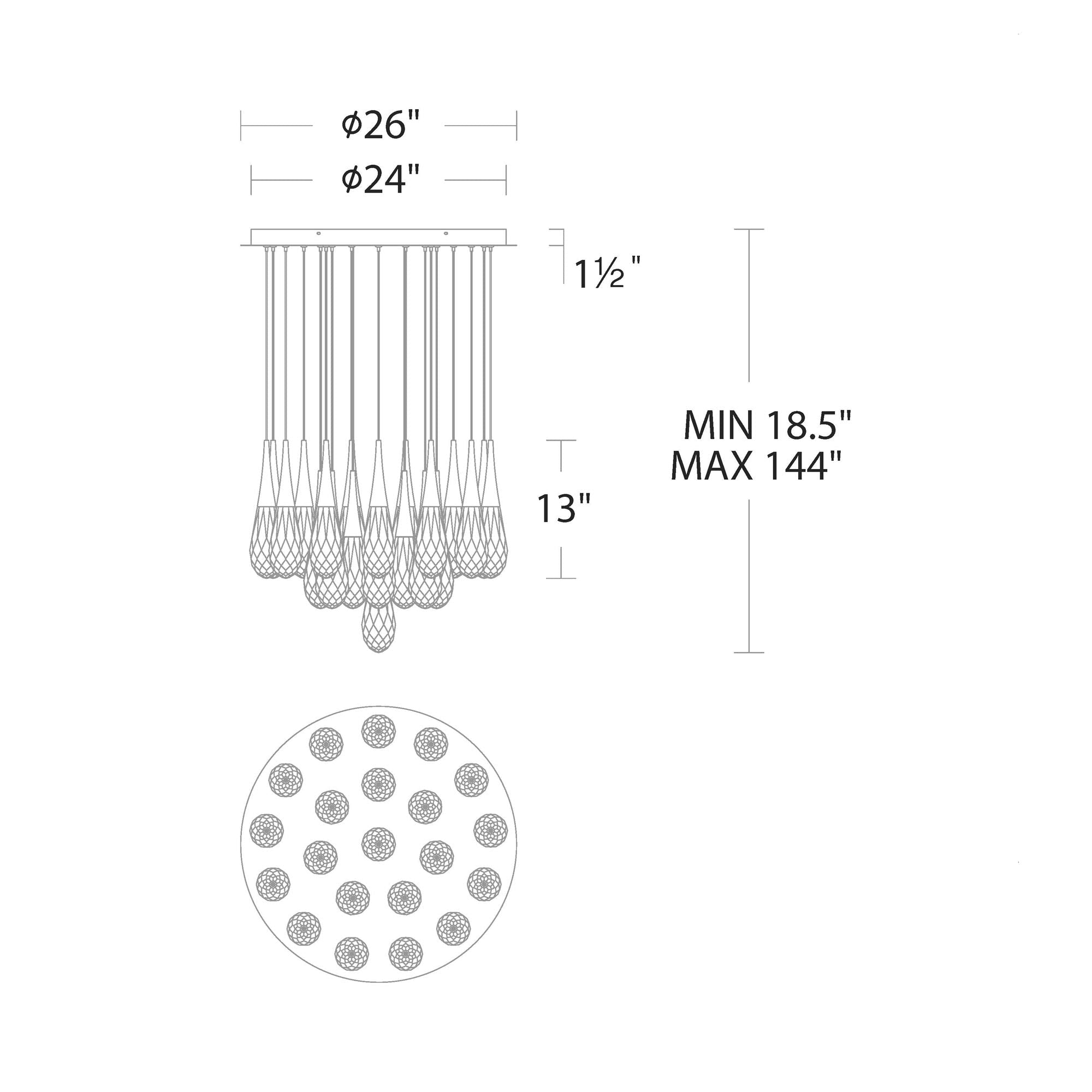 Hibiscus LED Multi Light Pendant Light - GILDLAMPS