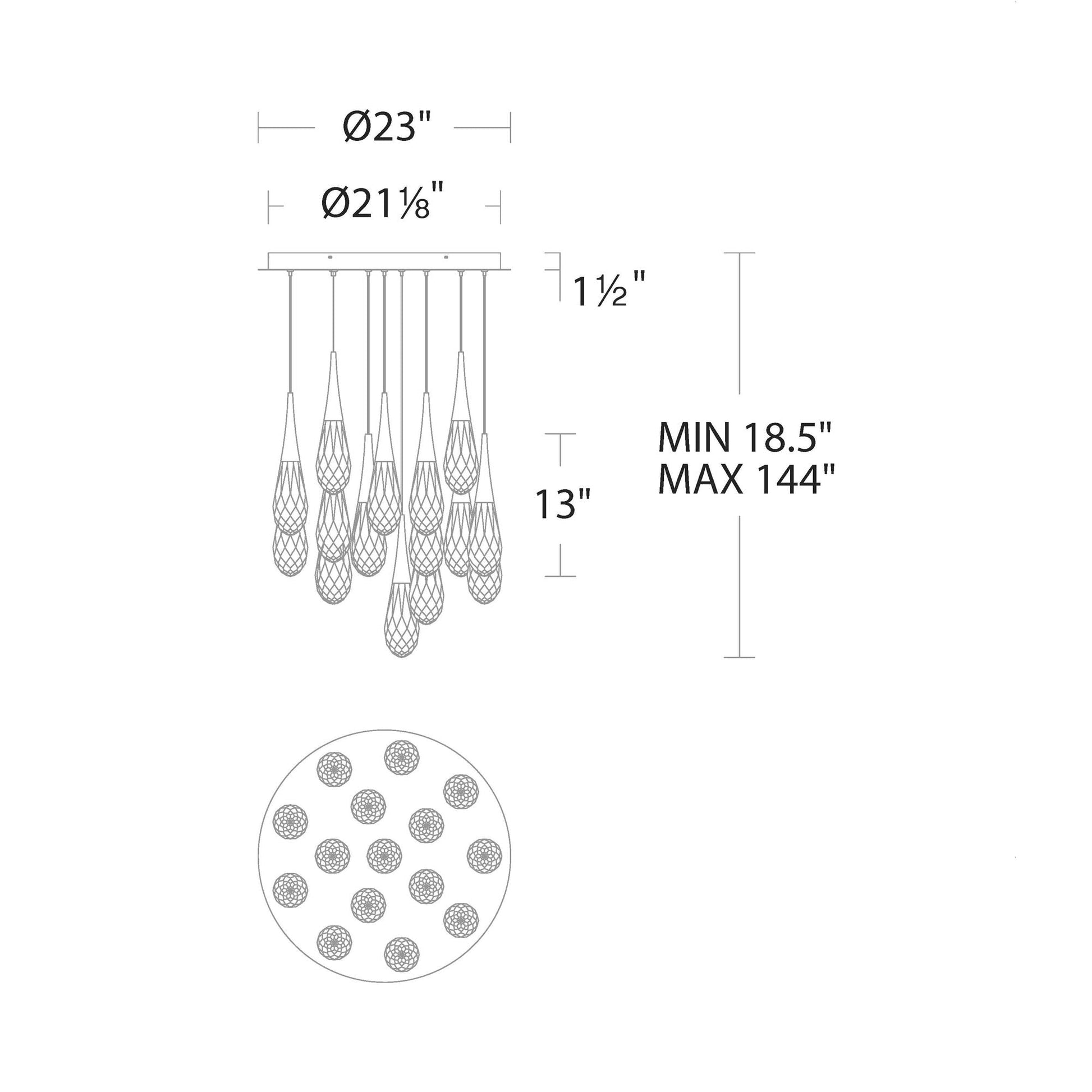 Hibiscus LED Multi Light Pendant Light - GILDLAMPS
