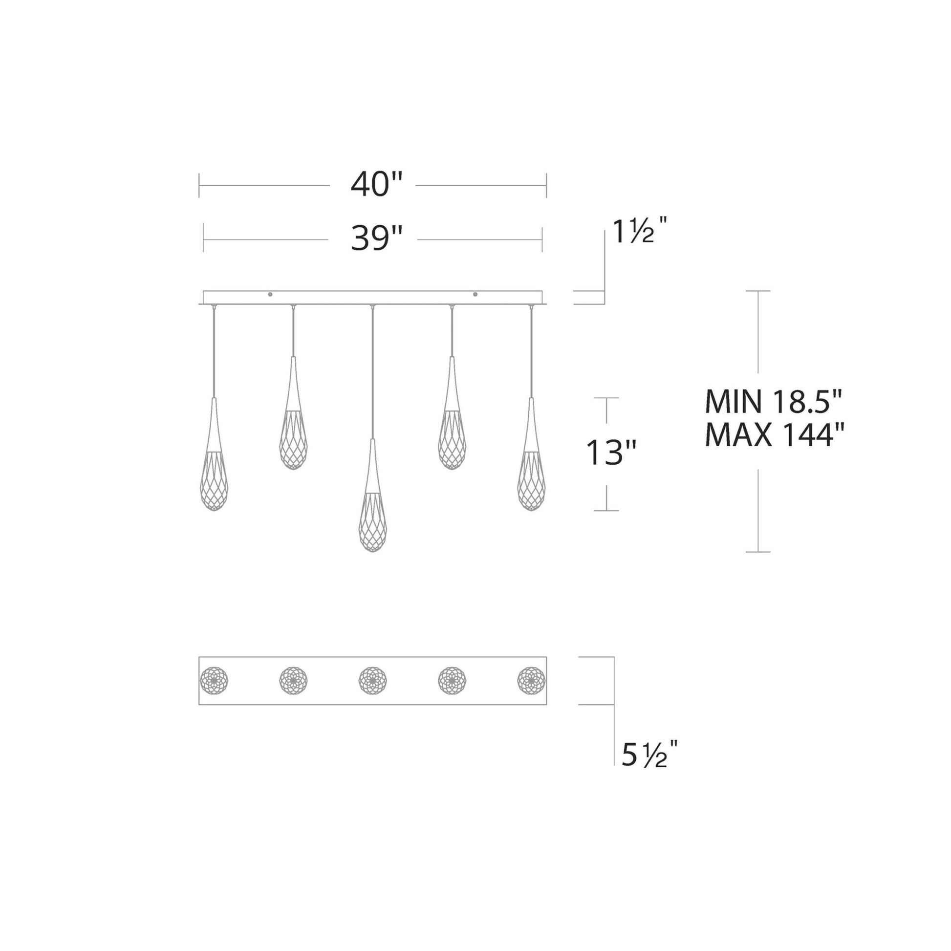 Hibiscus Linear LED Multi Pendant Light - GILDLAMPS