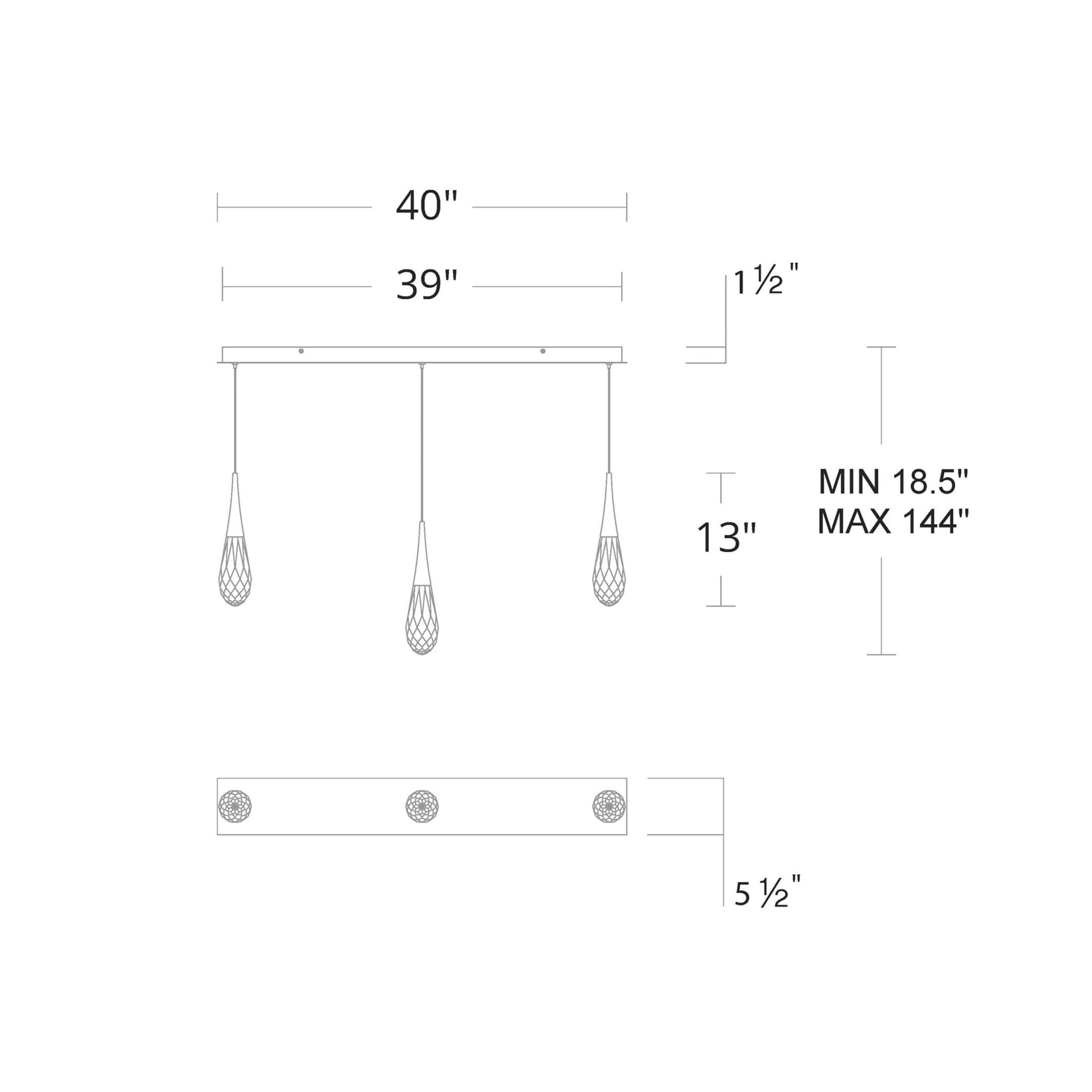 Hibiscus Linear LED Multi Pendant Light - GILDLAMPS