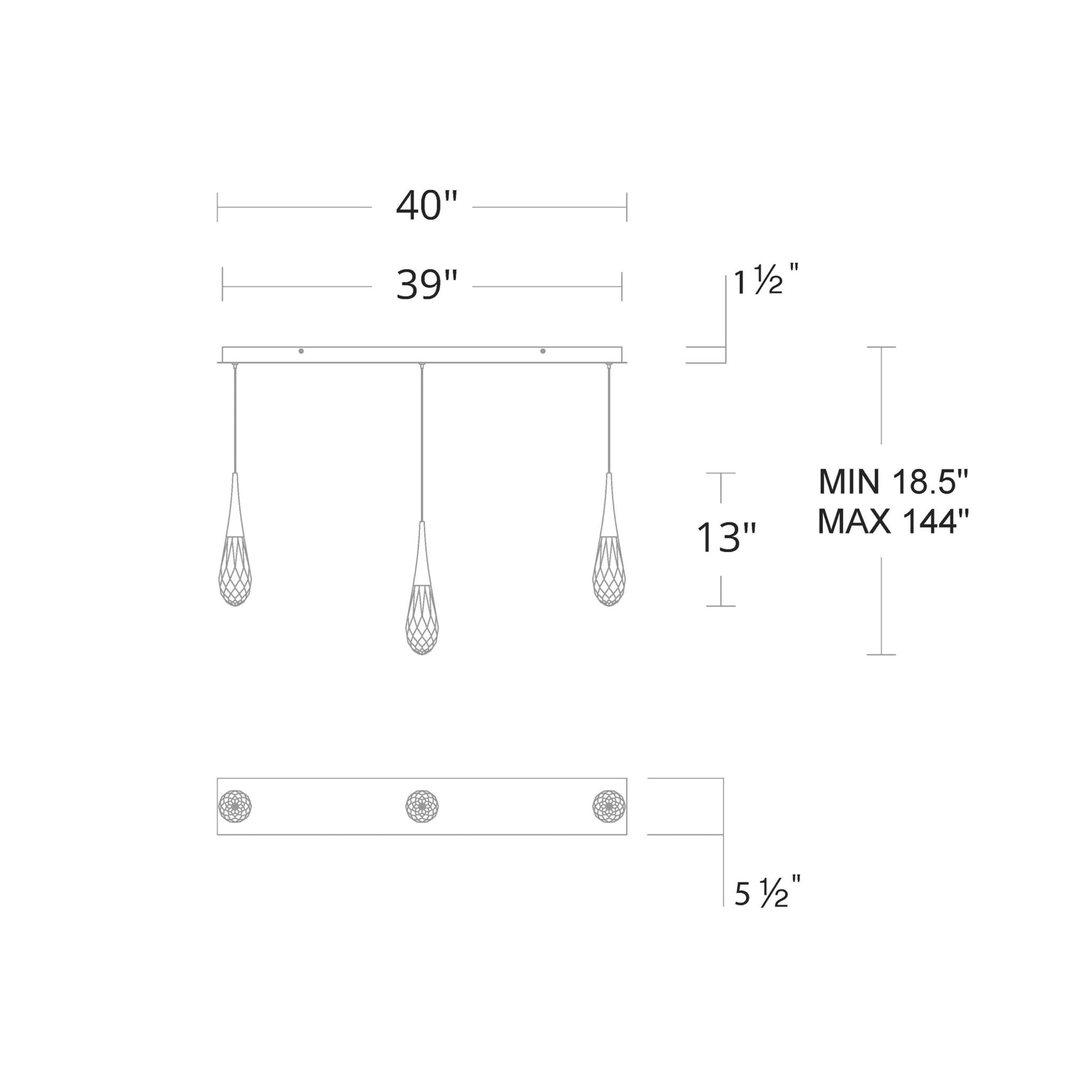 Hibiscus Linear LED Multi Pendant Light - GILDLAMPS