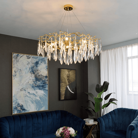 Hurrey Branch Crystal Rain Chandelier - GILDLAMPS