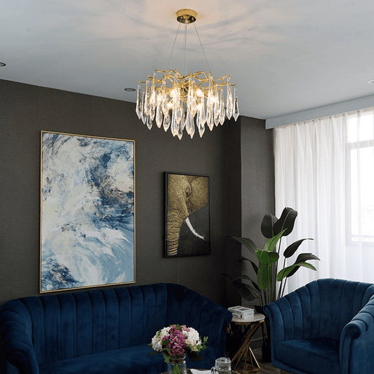 Hurrey Branch Crystal Rain Chandelier - GILDLAMPS