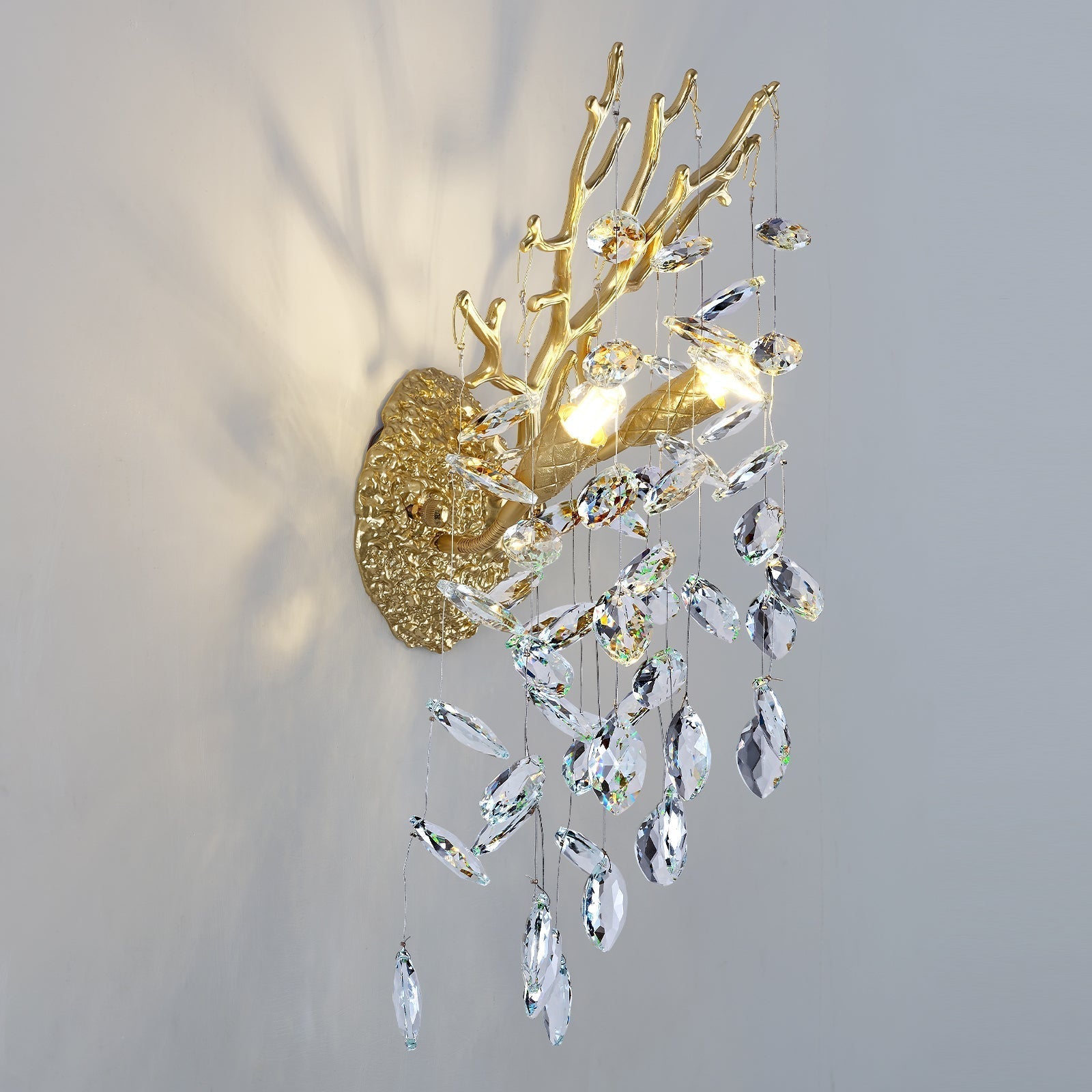 Ice Eye Crystal Gold/Silver Wall Sconce for All Rooms 10"H - GILDLAMPS