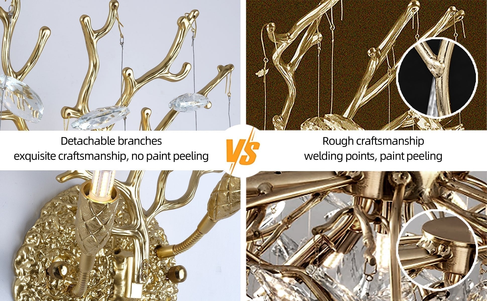 Ice Eye Crystal Gold/Silver Wall Sconce for All Rooms 10"H - GILDLAMPS