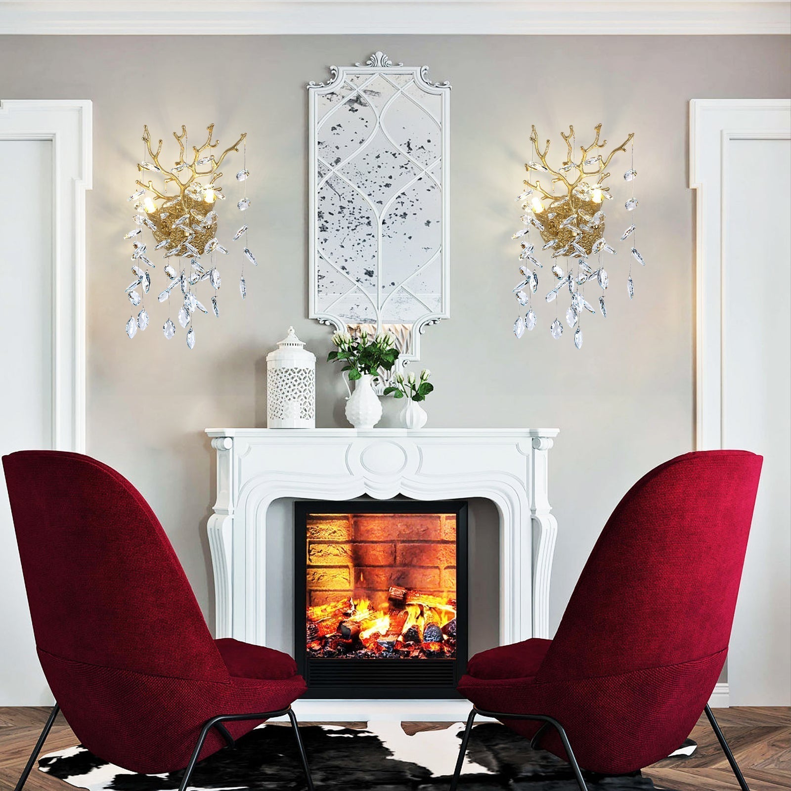 Ice Eye Crystal Gold/Silver Wall Sconce for All Rooms 10"H - GILDLAMPS
