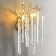 Ice Strip Crystal Gold Wall Sconce for All Rooms 17.7"H - GILDLAMPS