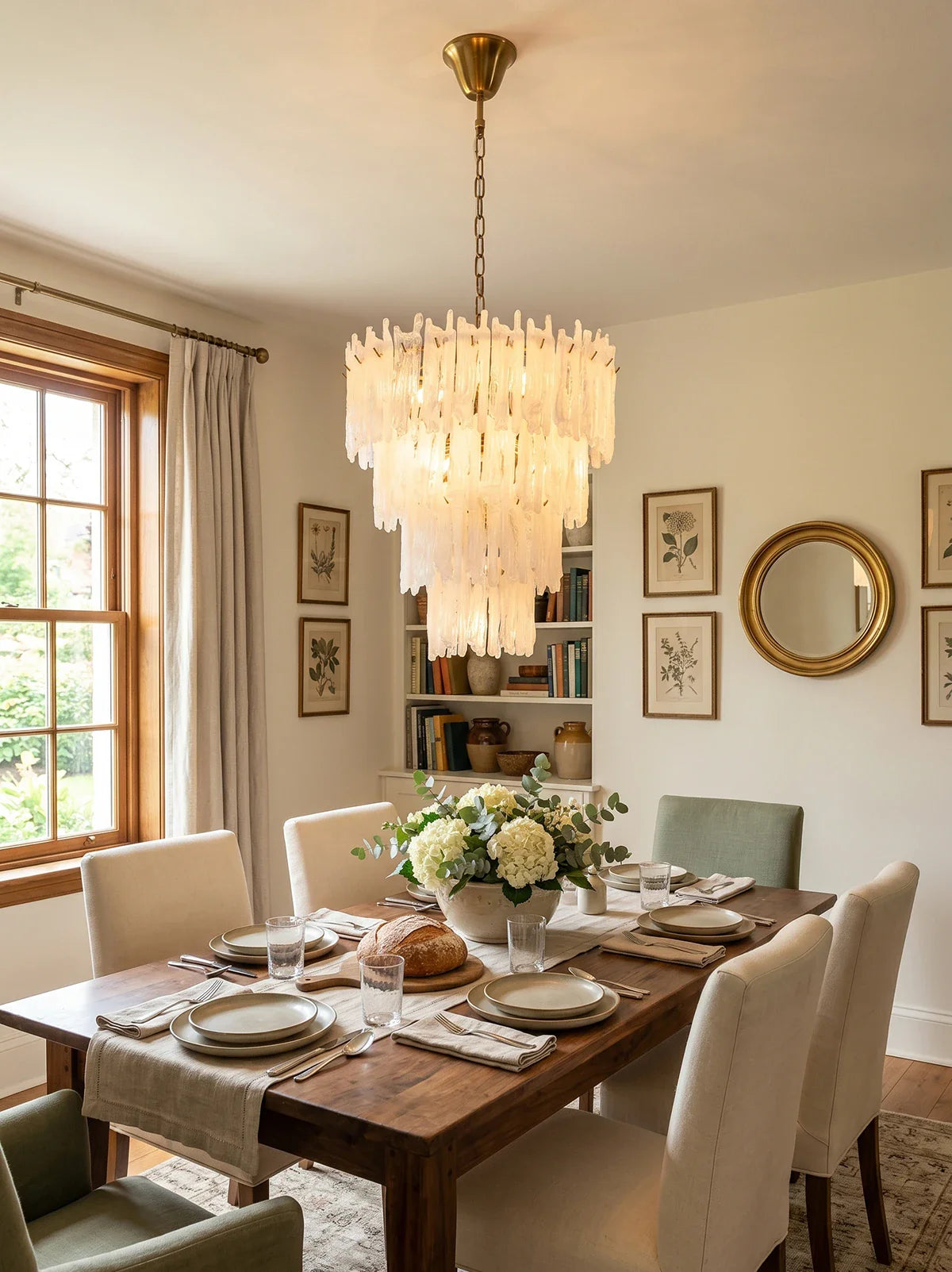 Icicle Waterfall Textured Glass Chandelier